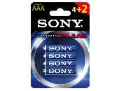 Sony AM4-B4X2D Alkaline LR03-AAA Stamina Plus 4+2pcs, AAA