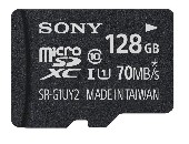 Sony 128GB Micro SD, class 10 UHS-I (70MB/sec)