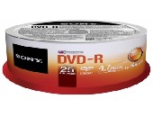 5 psc Sony 25 DVD-R spindle 16x + 5 psc Sony DVD-RW 4.7GB Slim case